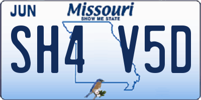 MO license plate SH4V5D