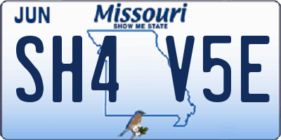 MO license plate SH4V5E