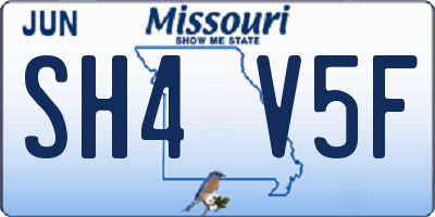 MO license plate SH4V5F