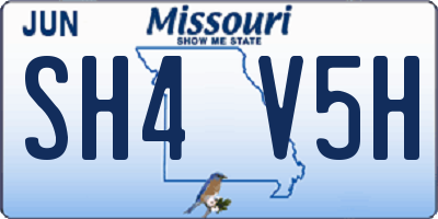 MO license plate SH4V5H