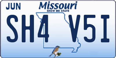 MO license plate SH4V5I