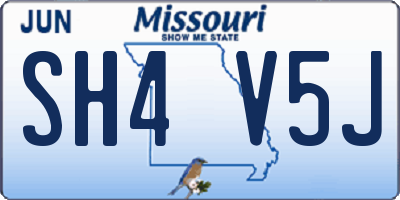MO license plate SH4V5J