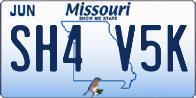 MO license plate SH4V5K