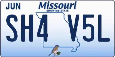 MO license plate SH4V5L