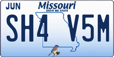 MO license plate SH4V5M