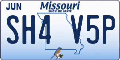 MO license plate SH4V5P