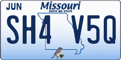 MO license plate SH4V5Q