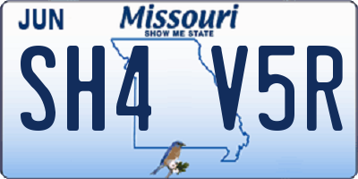 MO license plate SH4V5R