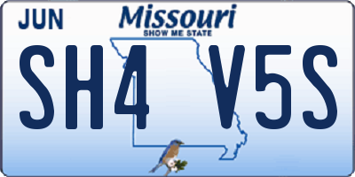 MO license plate SH4V5S