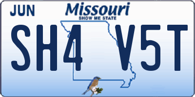 MO license plate SH4V5T