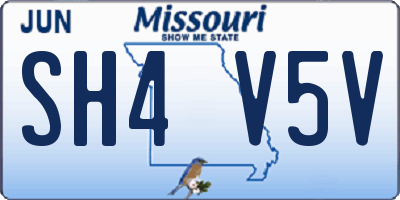 MO license plate SH4V5V