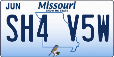 MO license plate SH4V5W