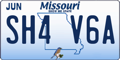 MO license plate SH4V6A