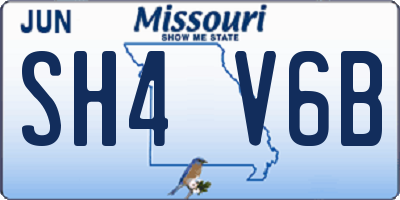 MO license plate SH4V6B