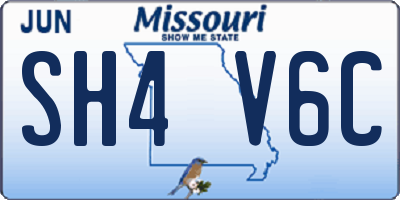MO license plate SH4V6C