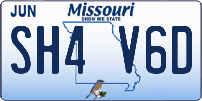 MO license plate SH4V6D