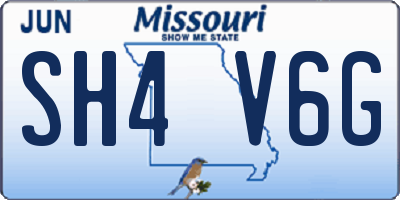 MO license plate SH4V6G