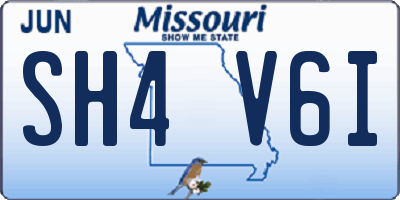 MO license plate SH4V6I