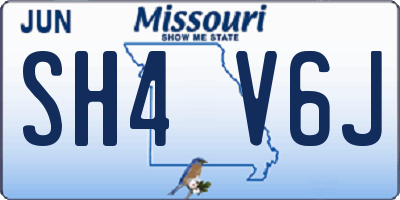 MO license plate SH4V6J