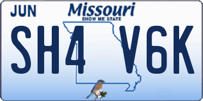 MO license plate SH4V6K