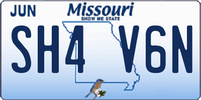 MO license plate SH4V6N