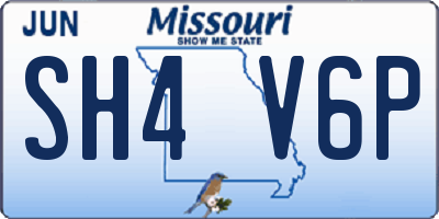 MO license plate SH4V6P