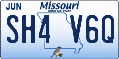 MO license plate SH4V6Q