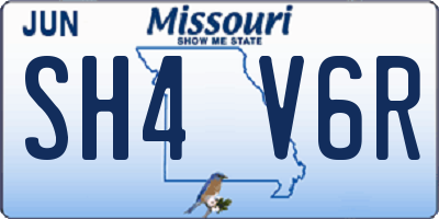 MO license plate SH4V6R
