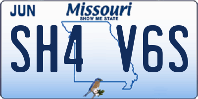 MO license plate SH4V6S