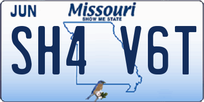 MO license plate SH4V6T