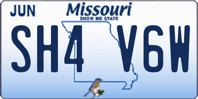 MO license plate SH4V6W