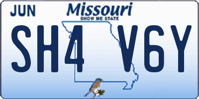 MO license plate SH4V6Y