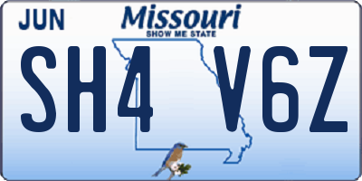 MO license plate SH4V6Z