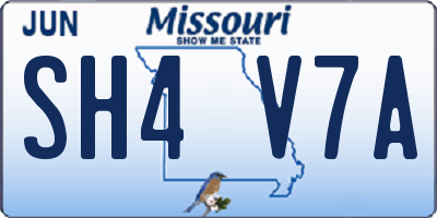 MO license plate SH4V7A