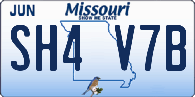 MO license plate SH4V7B
