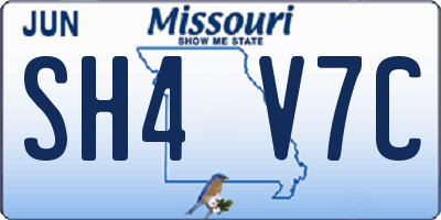 MO license plate SH4V7C