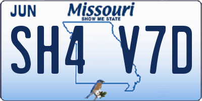 MO license plate SH4V7D