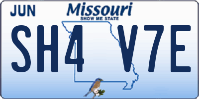 MO license plate SH4V7E