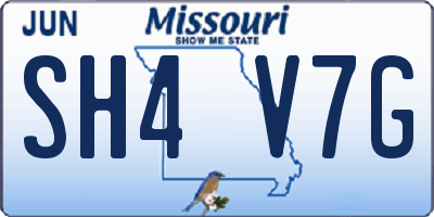 MO license plate SH4V7G