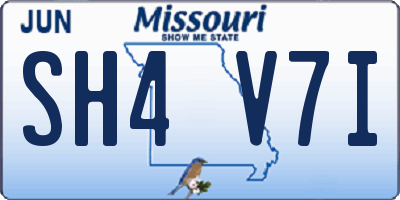 MO license plate SH4V7I
