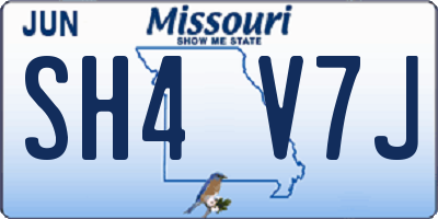 MO license plate SH4V7J