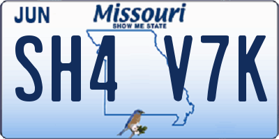 MO license plate SH4V7K