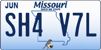 MO license plate SH4V7L
