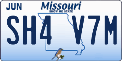 MO license plate SH4V7M