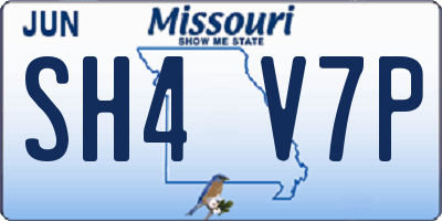 MO license plate SH4V7P