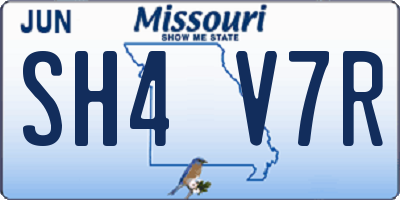 MO license plate SH4V7R