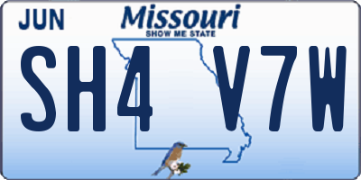 MO license plate SH4V7W