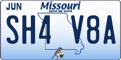 MO license plate SH4V8A