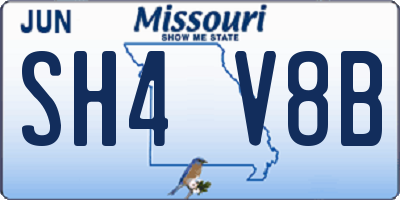 MO license plate SH4V8B