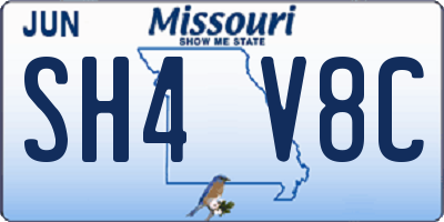MO license plate SH4V8C